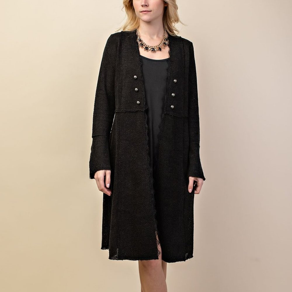 VOCAL BROWN cardigan duster western studded military MAGNOLIA BOHEMIAN WRAP S-3X - Picture 8 of 16